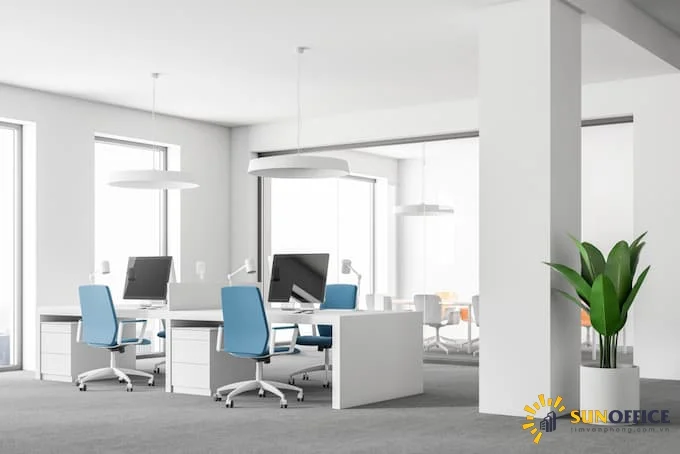 Mẹo bố trí không gian cho phòng làm việc diện tích nhỏ 1 Phong cách tối giản giúp không gian làm việc rộng hơn