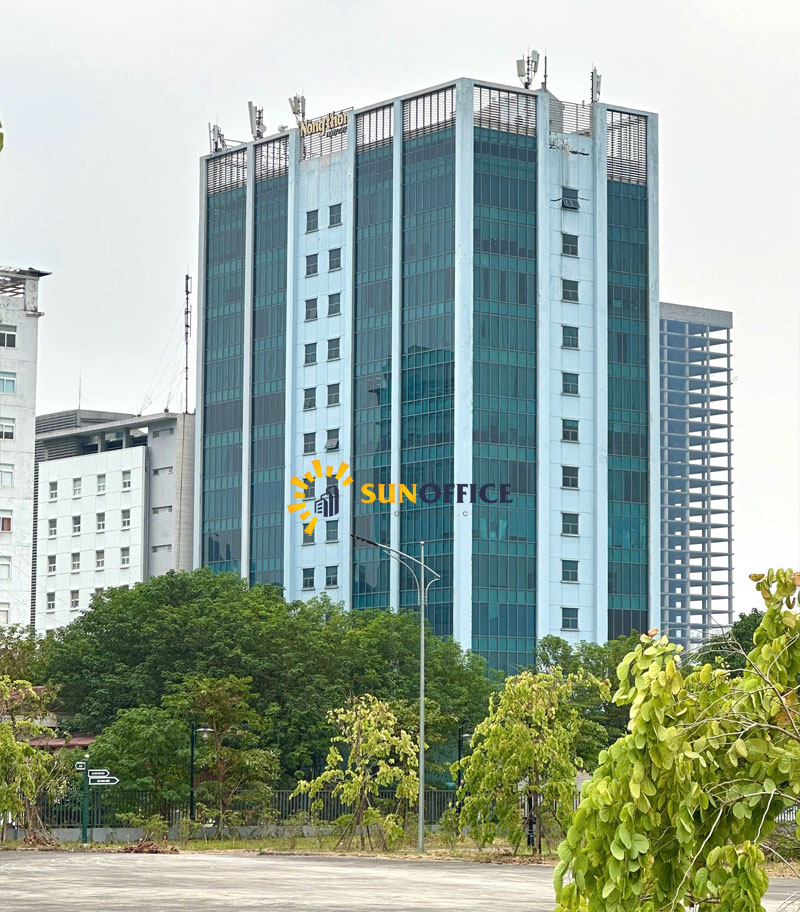Toàn cảnh tòa nhà Báo nông thôn ngày nay đường Dương Đình Nghệ Quận Cầu Giấy Sunoffice