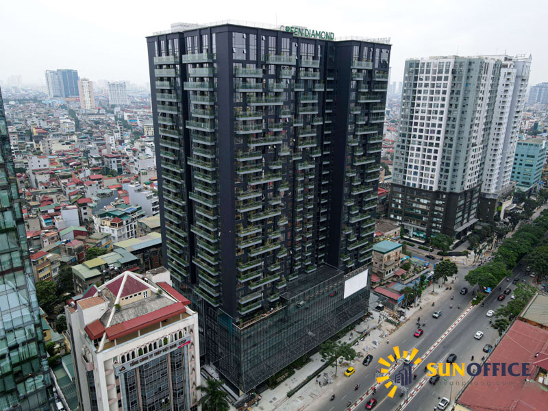 Tổng quan tòa Green Diamond số 93 phố Láng Hạ quận Đống Đa Sunoffice