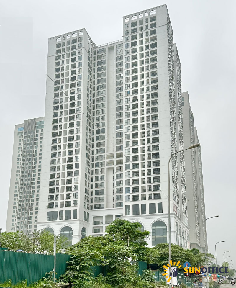 Toàn cảnh tòa nhà Housinco Premium số 300 Nguyễn Xiển Quận Thanh Trì Sunoffice