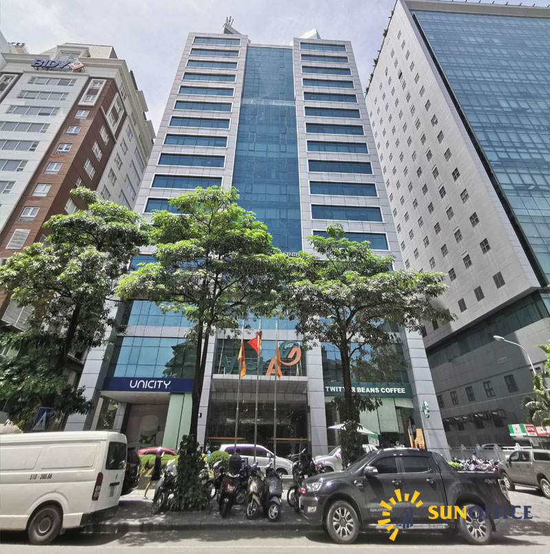 Tổng thể tòa nhà Việt Á Tower số 11 Phố Duy Tân Quận Cầu Giấy Sunoffice