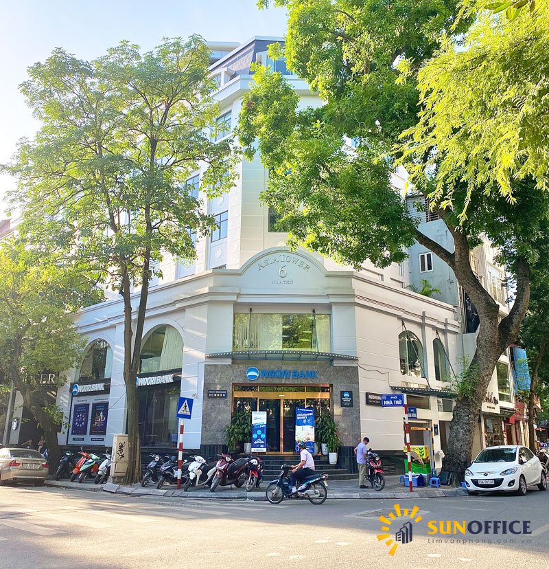Toàn cảnh tòa nhà Asia Tower số 6 phố Nhà Thờ quận Hoàn Kiếm sunoffice