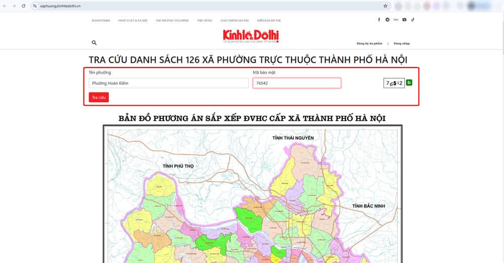 Sáp nhập Phường Hà Nội: Danh sách Phường, bản đồ chi tiết và hướng dẫn tra cứu 19 Nhập tên phường và mã bảo mật