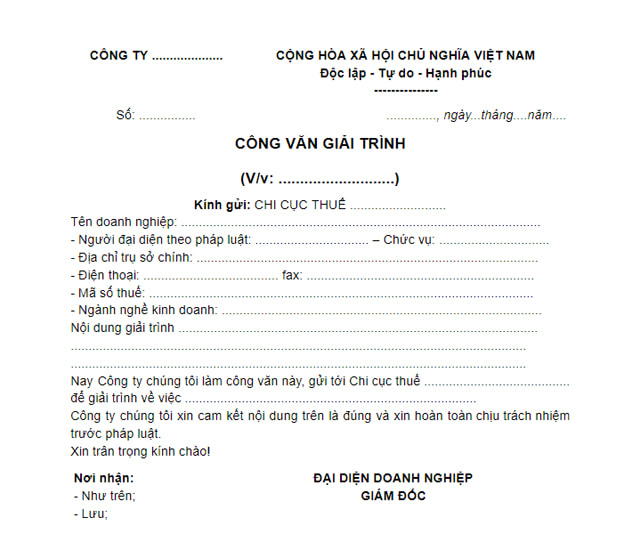 Công văn là gì ? Các mẫu công văn phổ biến trong văn phòng 4 Mẫu công văn giải trình